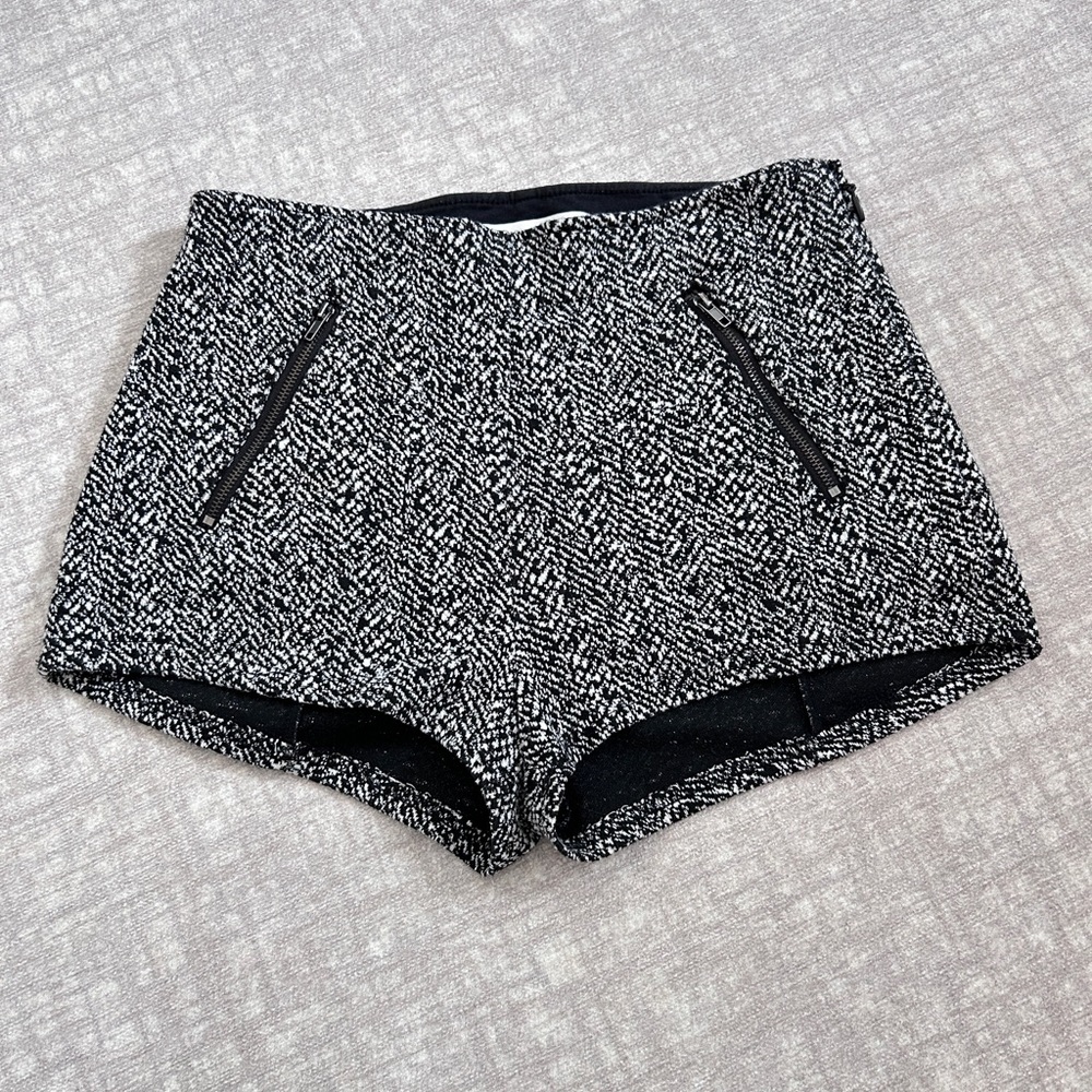 Urban Outfitters Cooperative Black and White Pattern Knit Micro Shorts in Size S